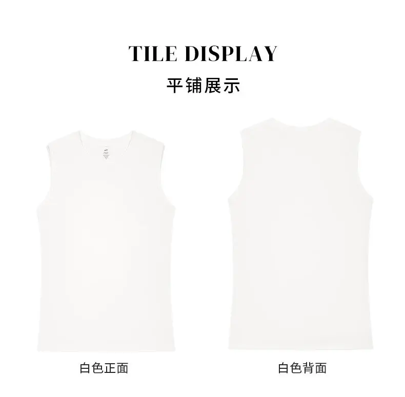 Men's Heavy Cotton Waistcoat Vest Black White — feature 14