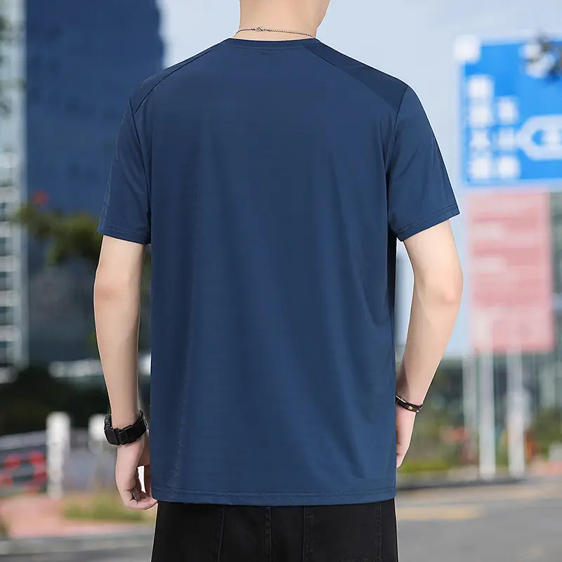 Men's White Half-Sleeve T-Shirt Large Quick-Drying - Image 9