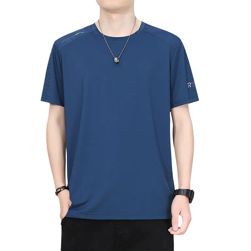 Men's White Half-Sleeve T-Shirt Large Quick-Drying - Image 10
