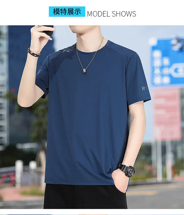 Men's White Half-Sleeve T-Shirt Large Quick-Drying — feature 11
