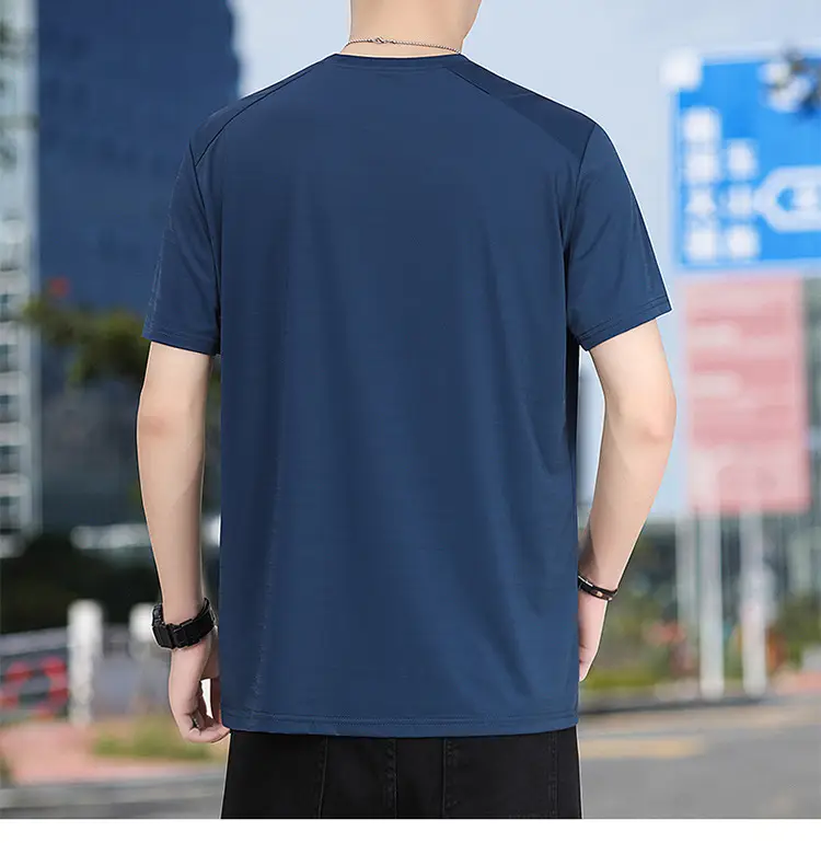 Men's White Half-Sleeve T-Shirt Large Quick-Drying — feature 12