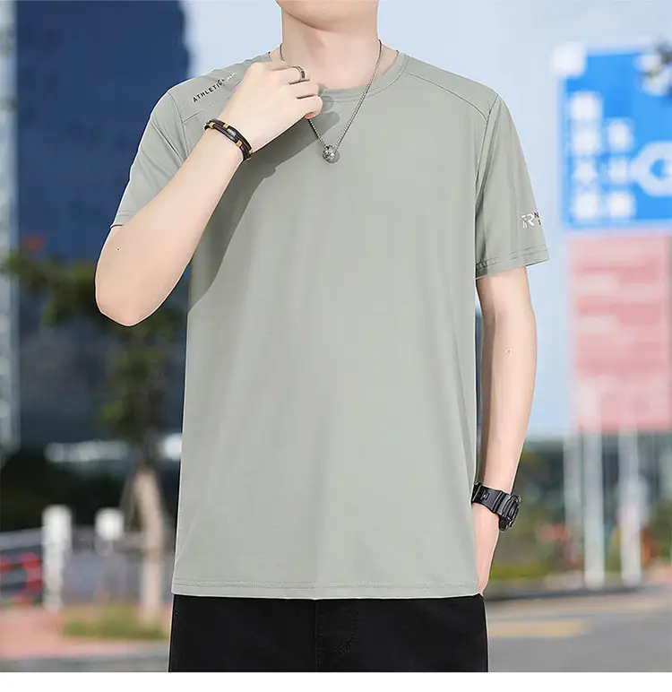 Men's White Half-Sleeve T-Shirt Large Quick-Drying — feature 13