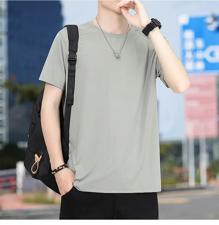 Men's White Half-Sleeve T-Shirt Large Quick-Drying — feature 14