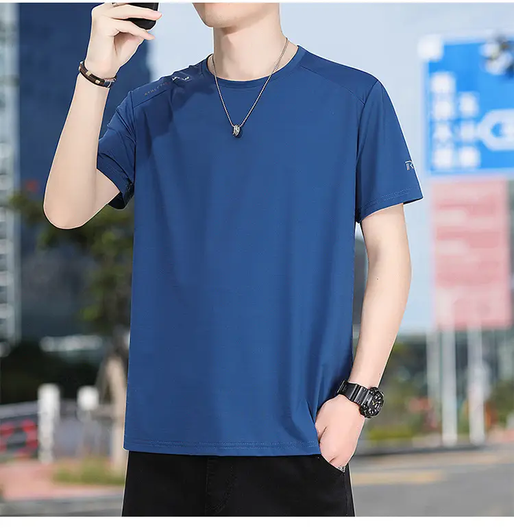 Men's White Half-Sleeve T-Shirt Large Quick-Drying — feature 15