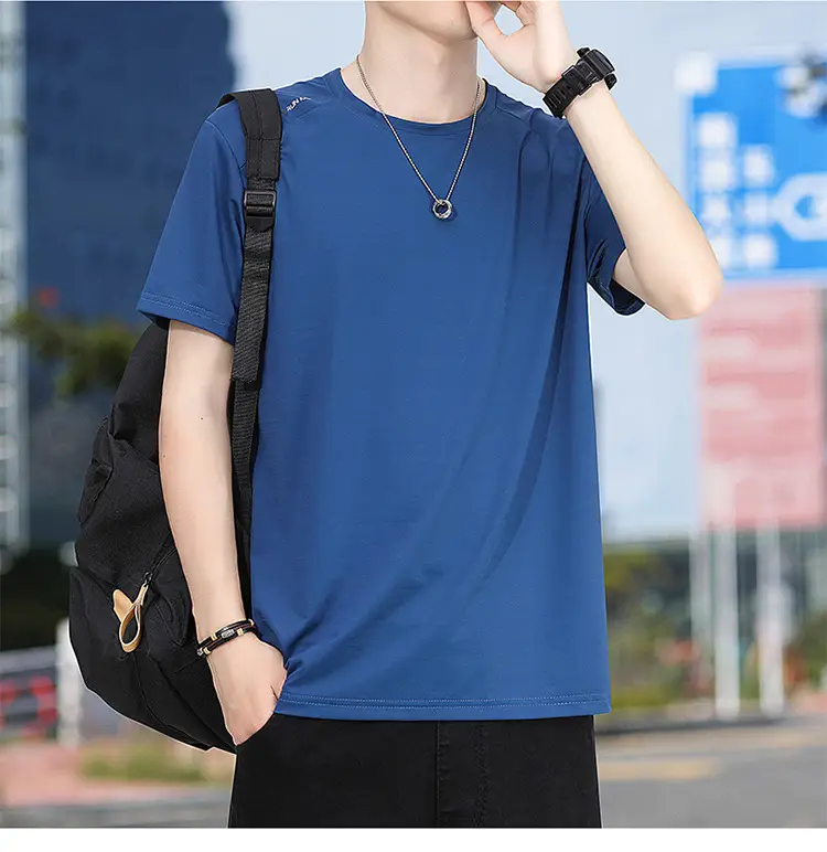 Men's White Half-Sleeve T-Shirt Large Quick-Drying — feature 16