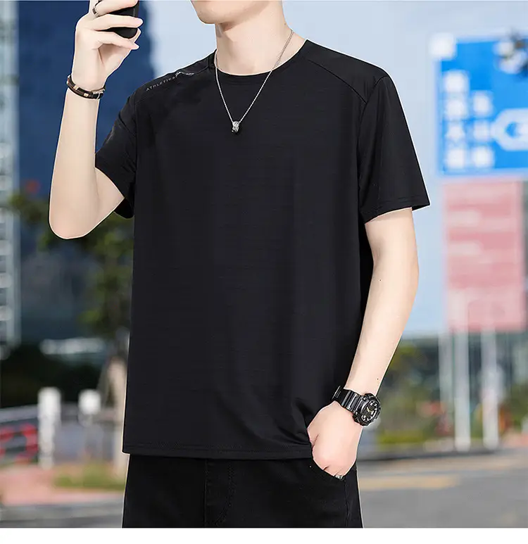 Men's White Half-Sleeve T-Shirt Large Quick-Drying — feature 17