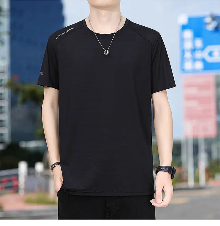 Men's White Half-Sleeve T-Shirt Large Quick-Drying — feature 18