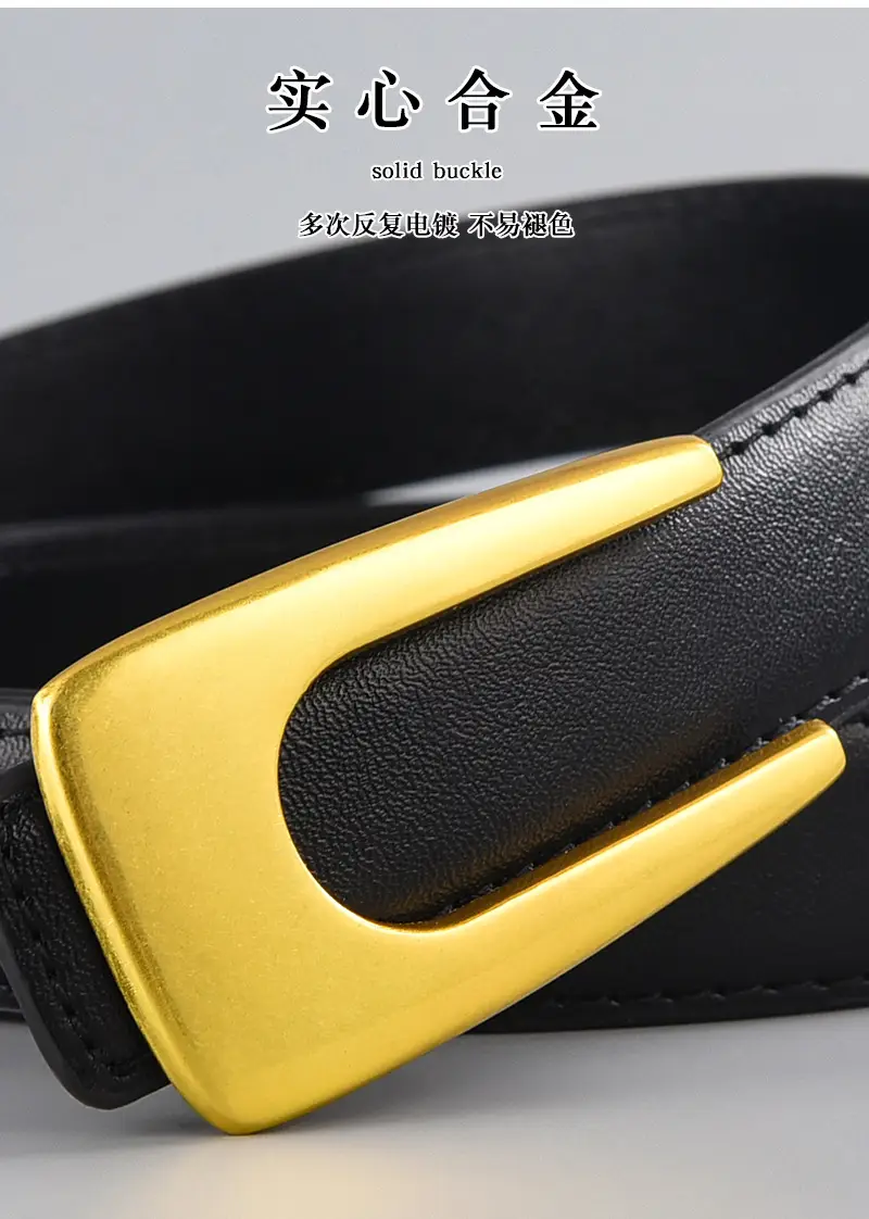White Leather Belt with Gold Plate Buckle β feature 6