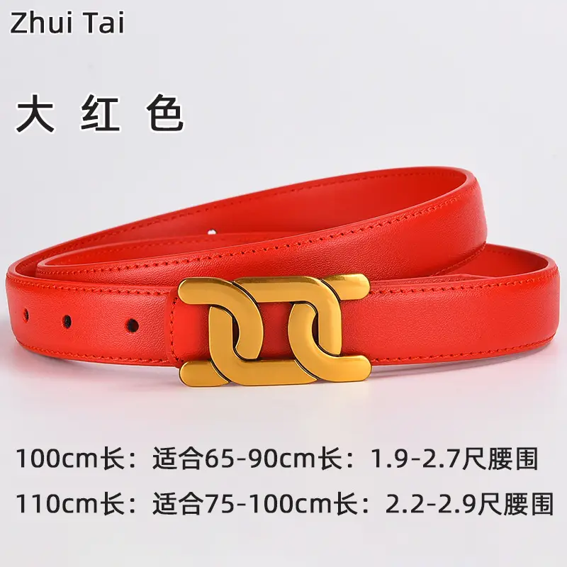 Women's Black Leather Buckle Belt with Gold Logo - Image 7