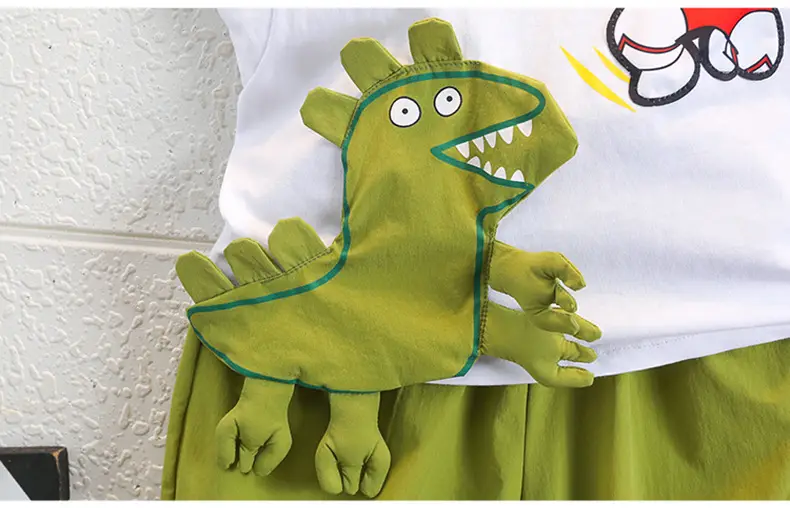 Ultraman Boys Cotton Suit Green Shorts White T Shirt — feature 17