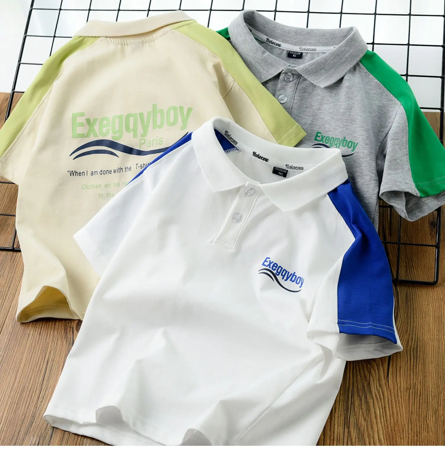 Boy Cotton Colorblock Raglan Sleeve T-Shirt Large Summer — feature 3