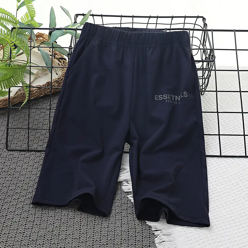 Navy Blue Kids Shorts for Boys, Nylon, Breathable, Comfortable - Image 3