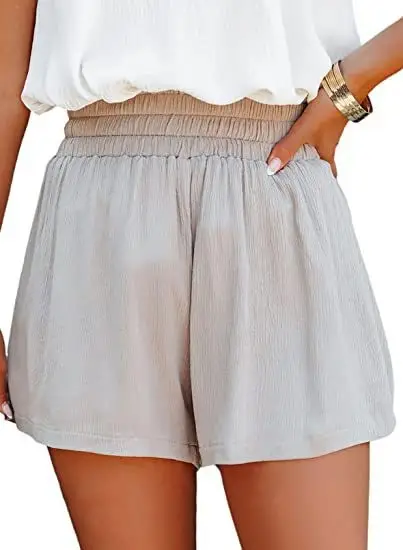 Elastic Waist Ruffle Shorts for Women Summer Loose Slimming — feature 6