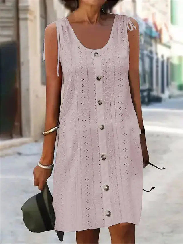 Women's Light Blue Embroidered Sleeveless Skirt - Image 7