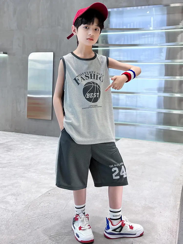 Boys Jersey Tank Top & Shorts Set Summer Sporty - Image 6