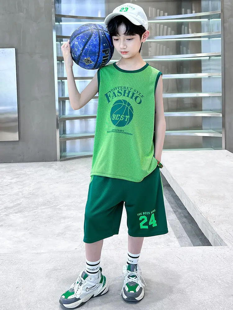 Boys Jersey Tank Top & Shorts Set Summer Sporty - Image 7