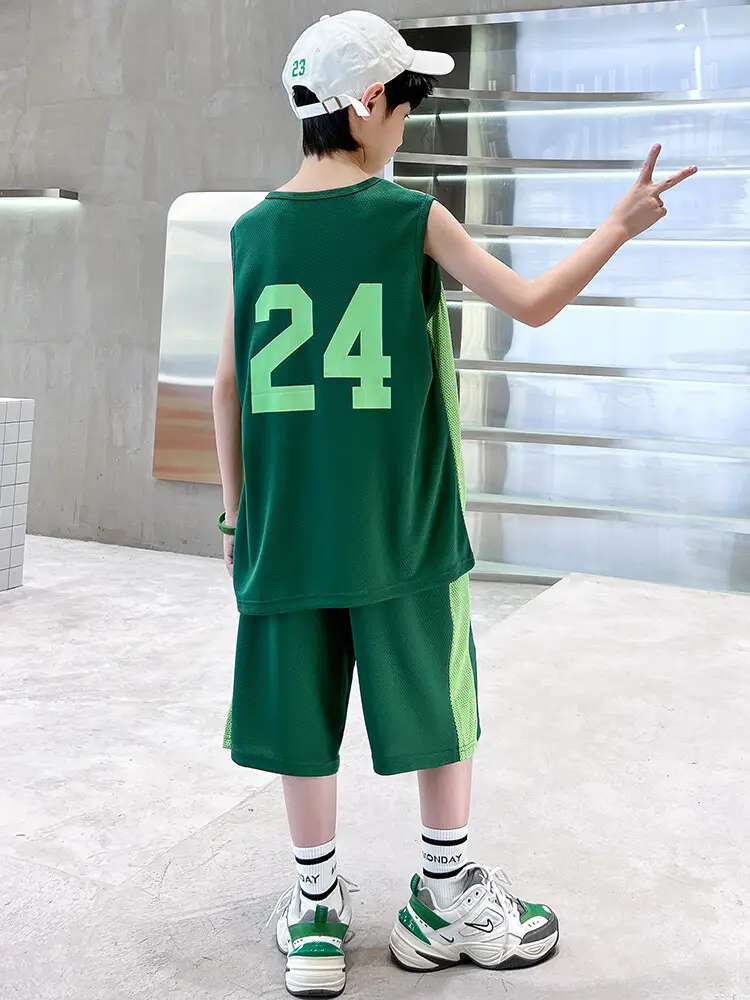 Boys Jersey Tank Top & Shorts Set Summer Sporty - Image 8