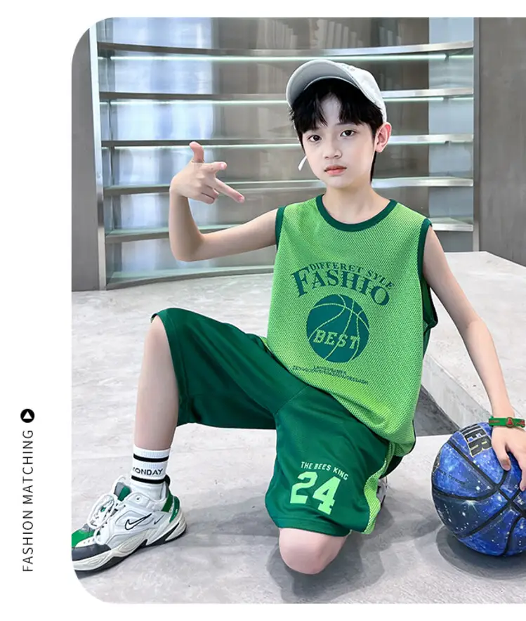 Boys Jersey Tank Top & Shorts Set Summer Sporty — feature 13