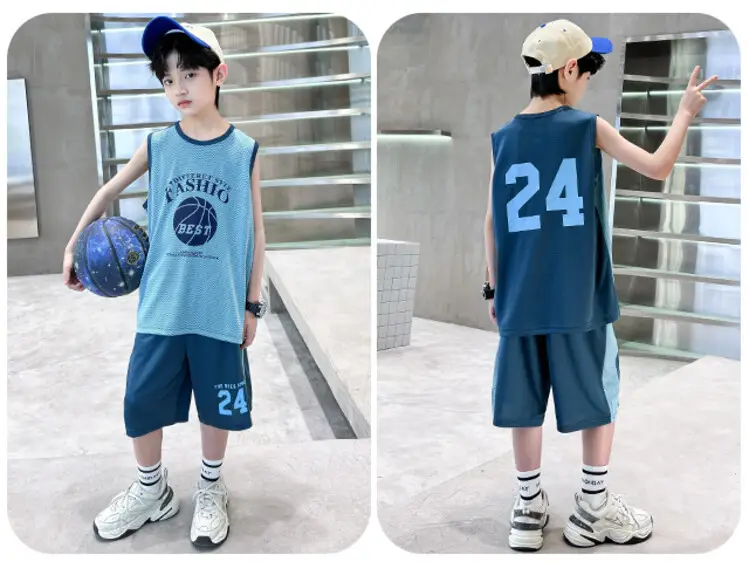Boys Jersey Tank Top & Shorts Set Summer Sporty — feature 17