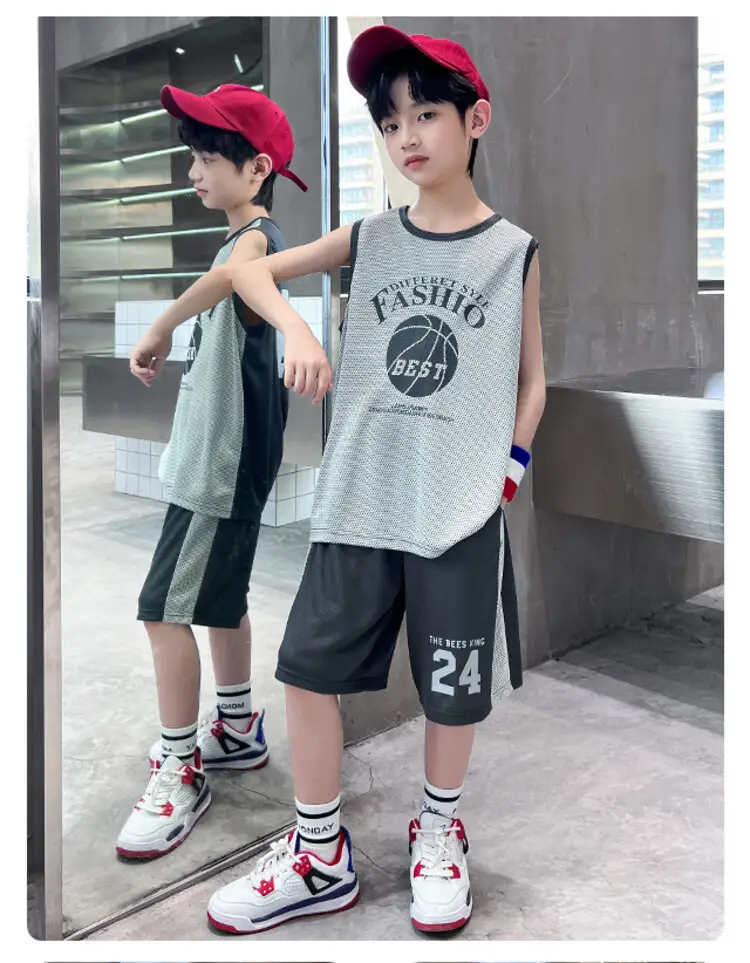 Boys Jersey Tank Top & Shorts Set Summer Sporty — feature 20