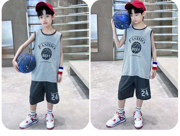 Boys Jersey Tank Top & Shorts Set Summer Sporty — feature 21