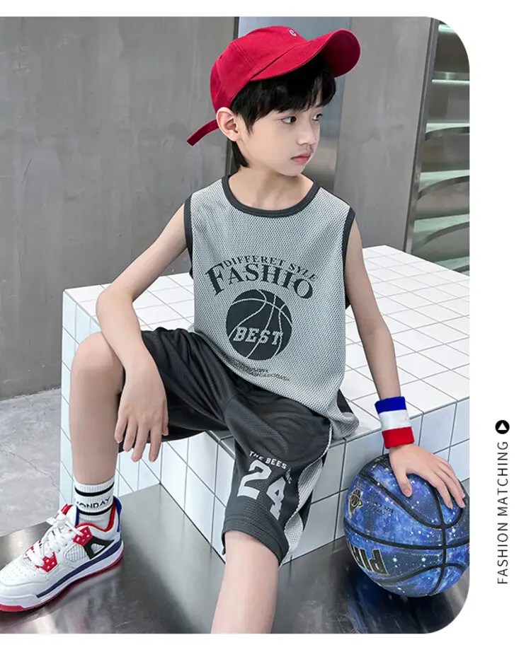 Boys Jersey Tank Top & Shorts Set Summer Sporty — feature 22