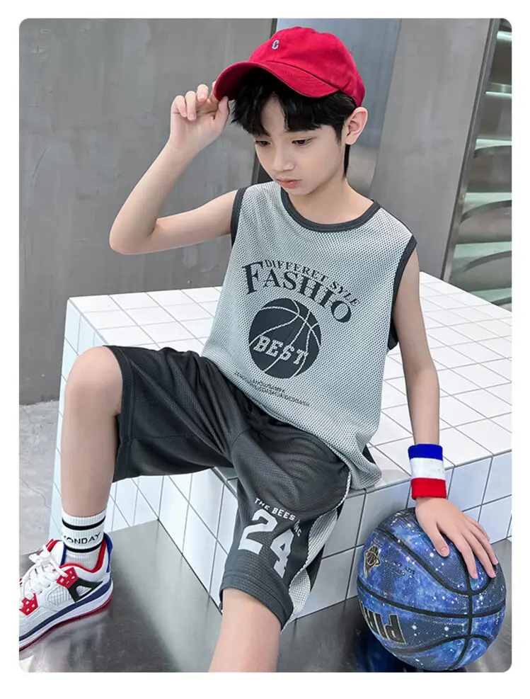 Boys Jersey Tank Top & Shorts Set Summer Sporty — feature 23