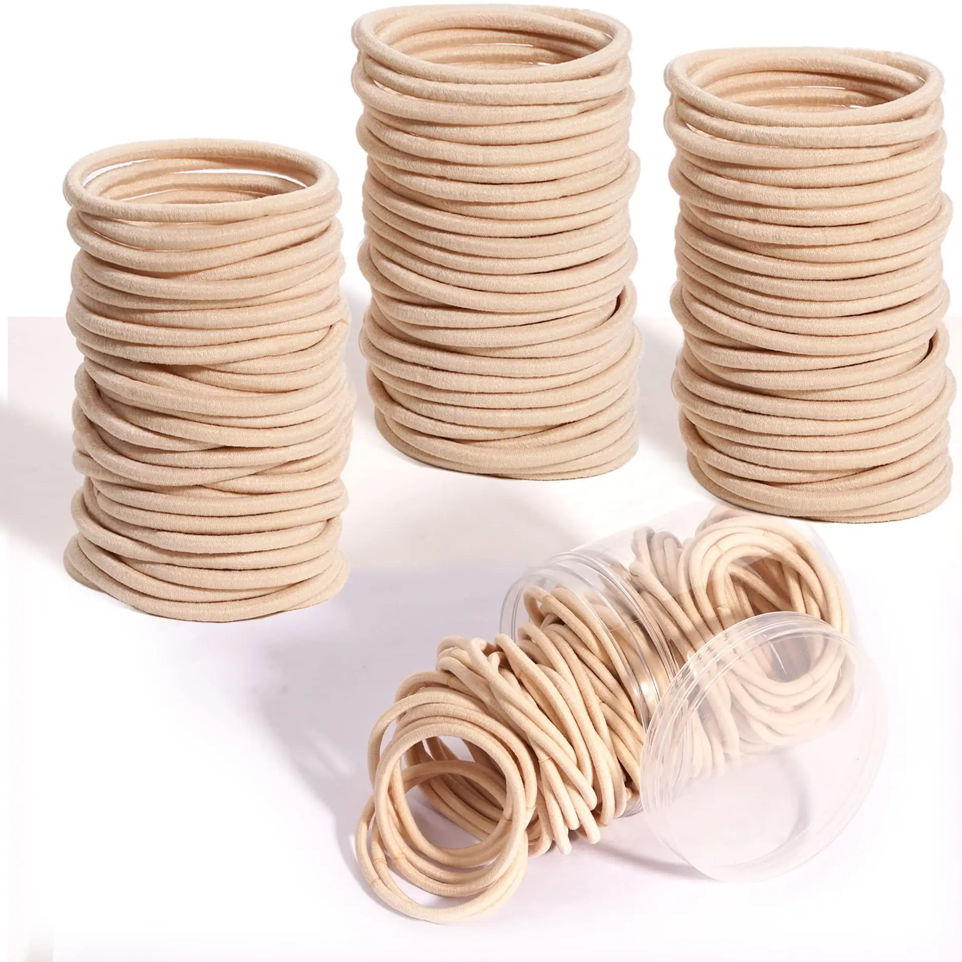 Women Hair Ring Rubber Bands 100 Pcs Black High Elastic — feature 10