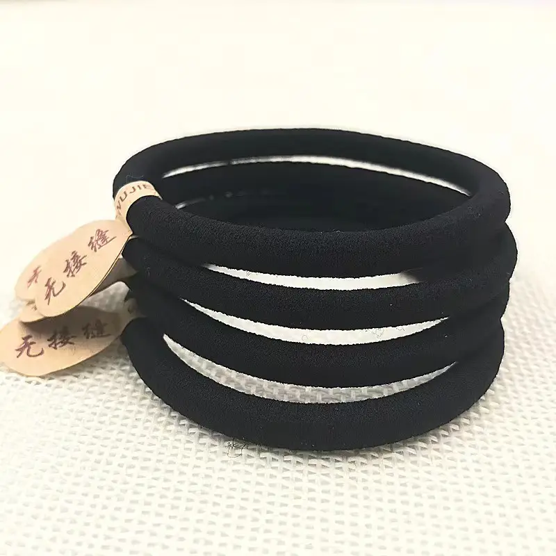 Women Hair Ring Rubber Bands 100 Pcs Black High Elastic — feature 12