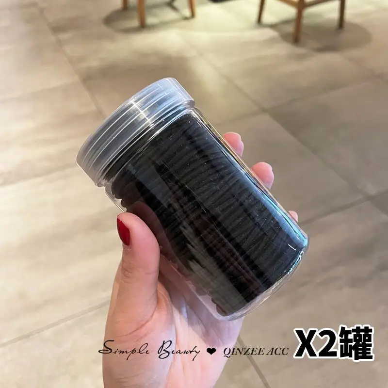 Women Hair Ring Rubber Bands 100 Pcs Black High Elastic — feature 25