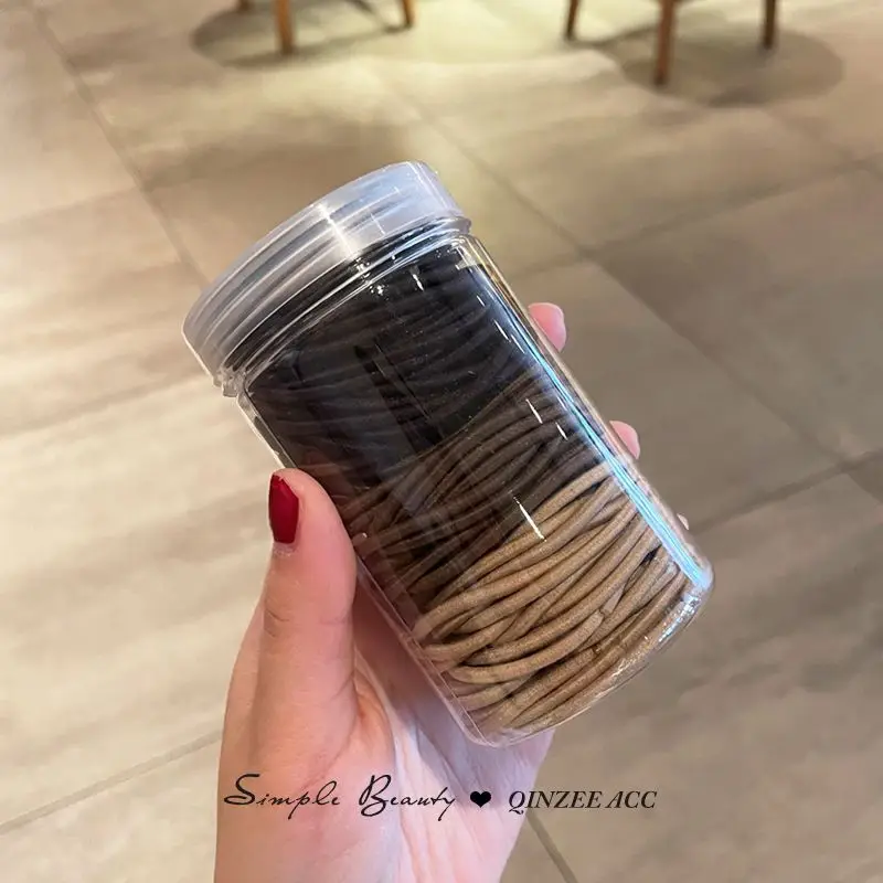 Women Hair Ring Rubber Bands 100 Pcs Black High Elastic — feature 27