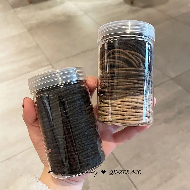 Women Hair Ring Rubber Bands 100 Pcs Black High Elastic — feature 28