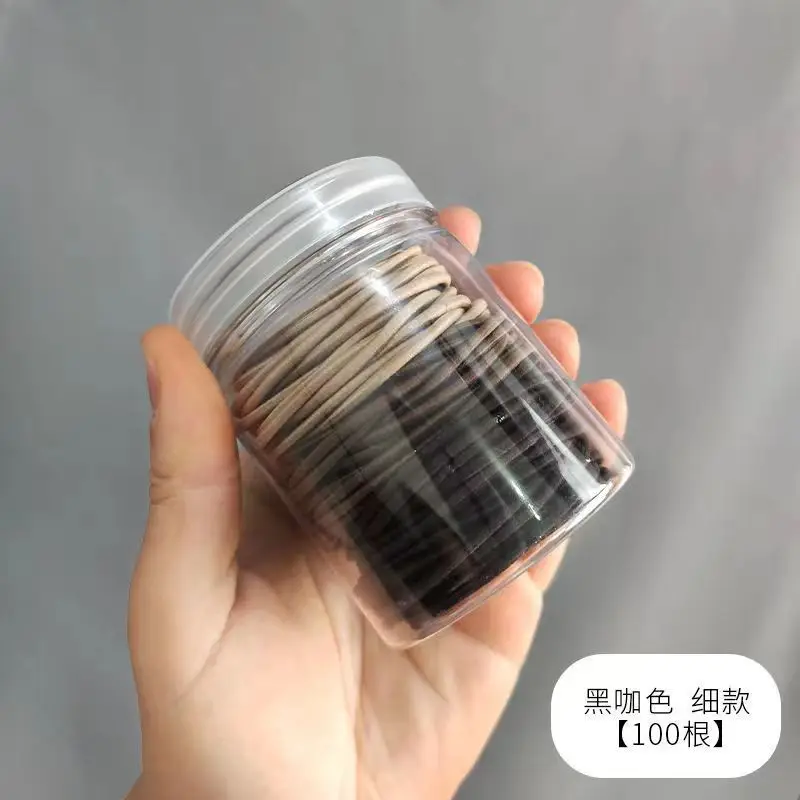 Women Hair Ring Rubber Bands 100 Pcs Black High Elastic - Image 2
