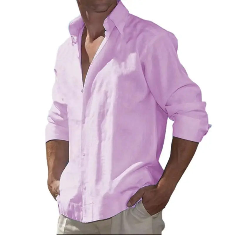 Men's White Long Sleeve Open Button Shirt Large - Image 3
