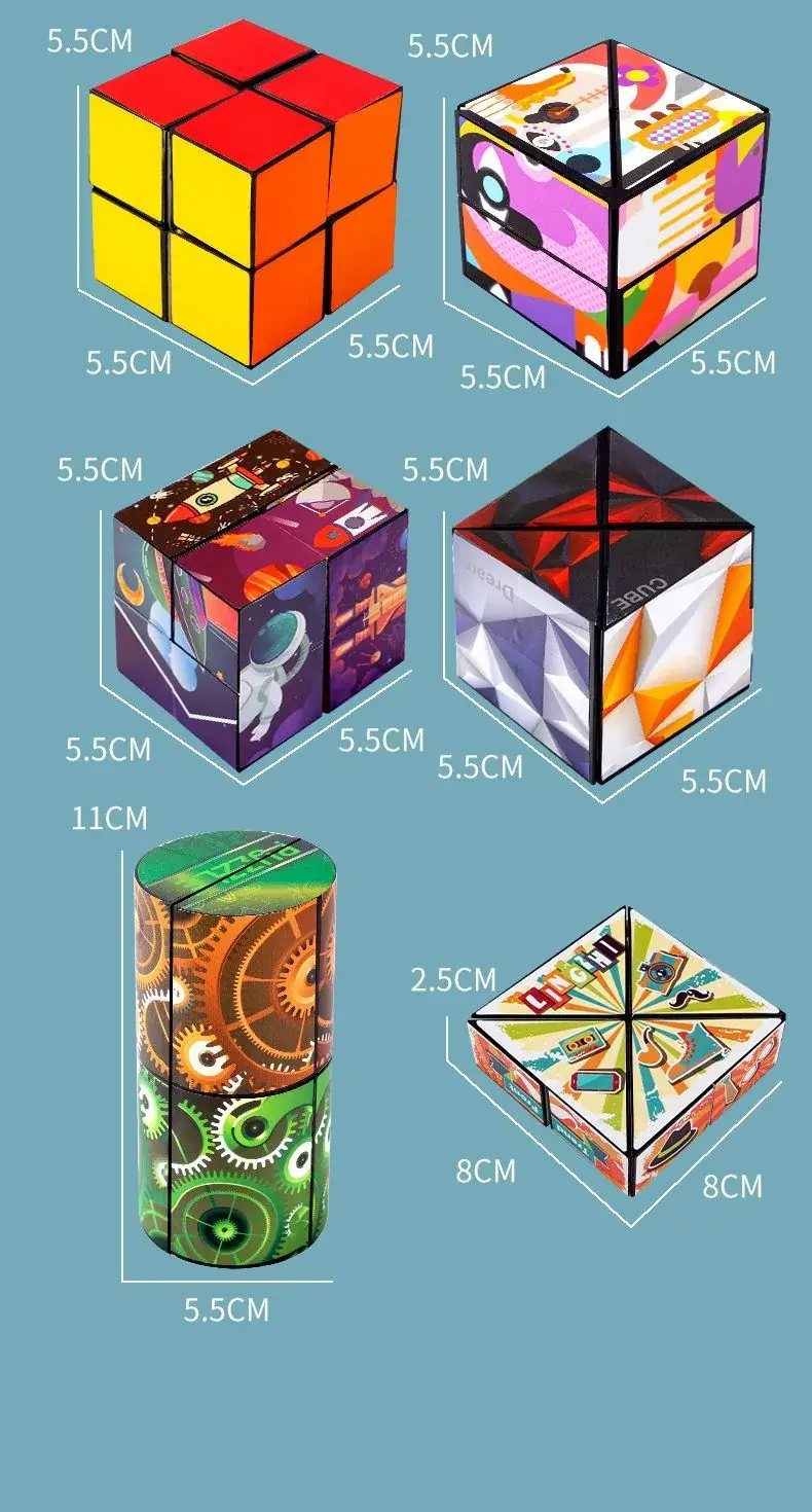Varied Infinite Geometry Rubik's Cubes for Kids — feature 53