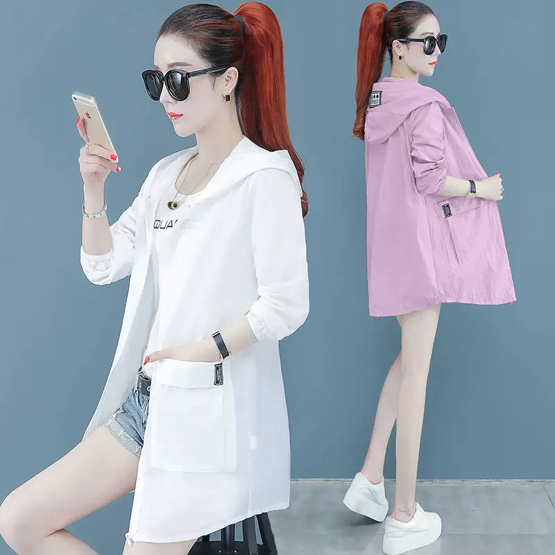 Women's White Sun Protection Jacket Large Medium - Image 9