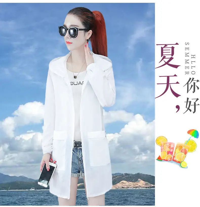 Women's White Sun Protection Jacket Large Medium — feature 16