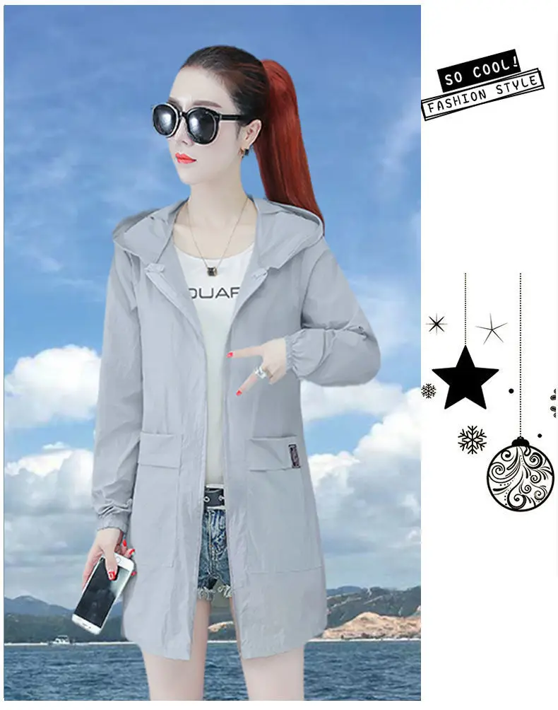 Women's White Sun Protection Jacket Large Medium — feature 23