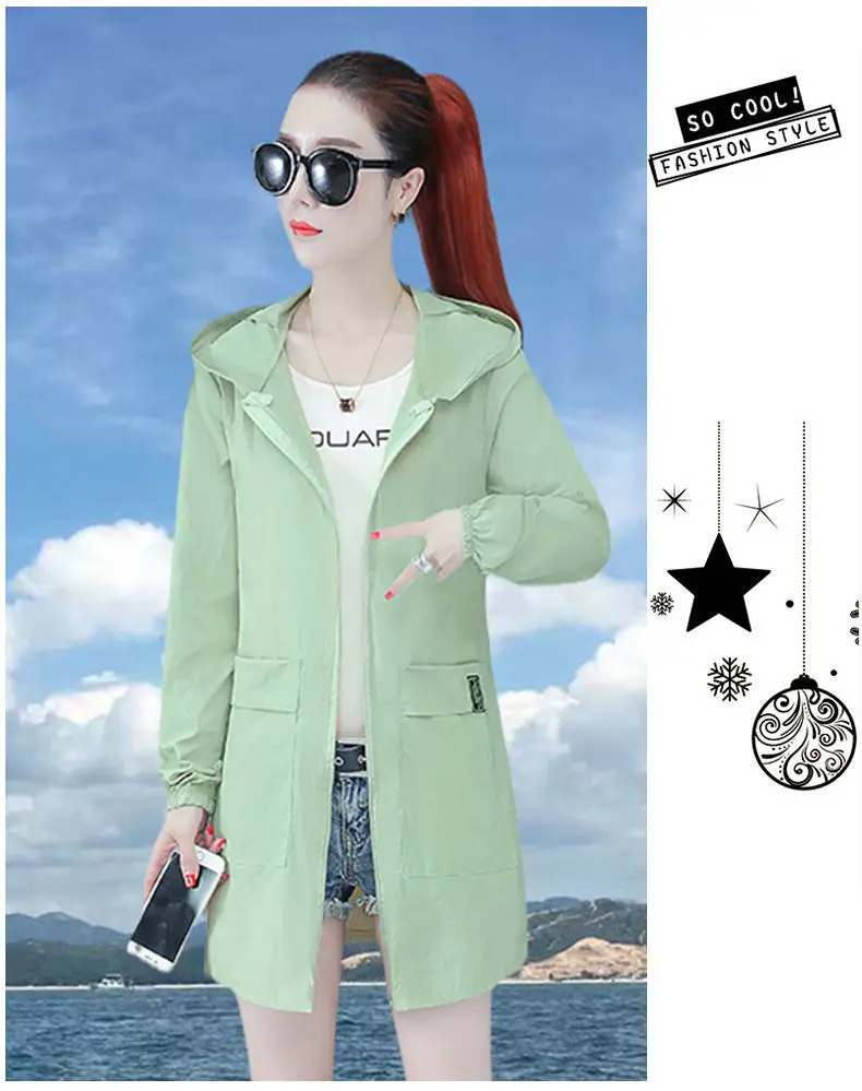 Women's White Sun Protection Jacket Large Medium — feature 33