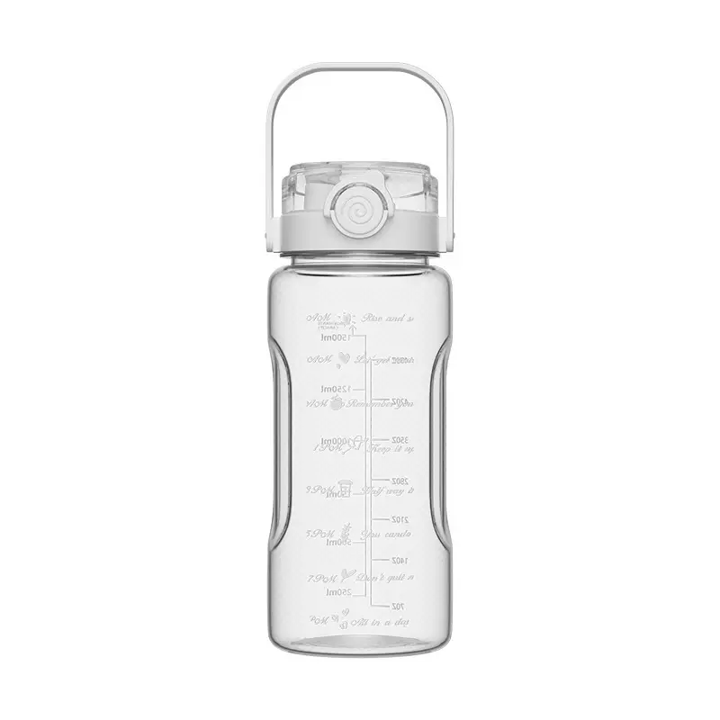 Summer Large-Capacity Sports Transparent Kettle, Outdoor High-Looking Portable Water Cup, Plastic Cup with Straw, Double Drinking Cup