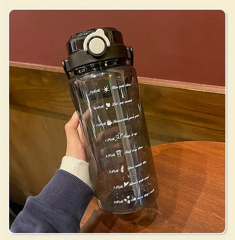 Summer Large-Capacity Sports Transparent Kettle, Outdoor High-Looking Portable Water Cup, Plastic Cup with Straw, Double Drinking Cup — feature 13