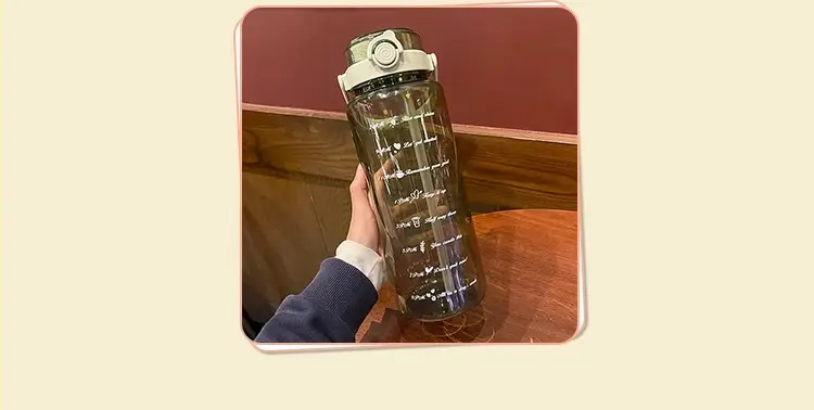 Summer Large-Capacity Sports Transparent Kettle, Outdoor High-Looking Portable Water Cup, Plastic Cup with Straw, Double Drinking Cup — feature 4