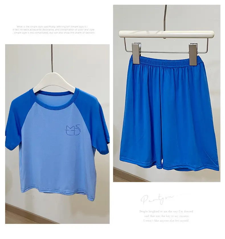 Children's Green White Raglan Sleeve Shorts Set — feature 6
