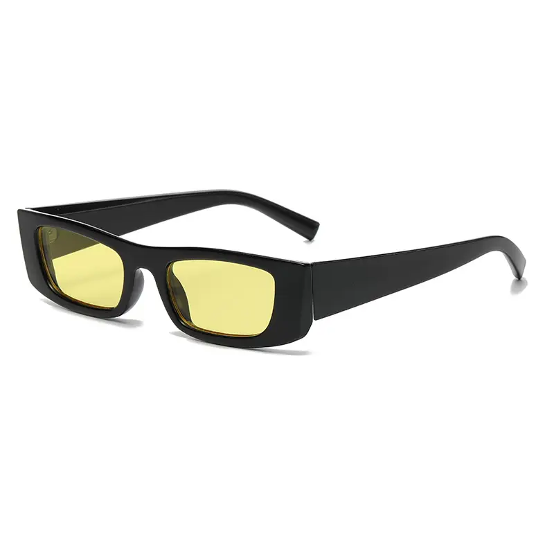 Men Anti-UV Sunglasses Black Yellow Lens European American Fashion