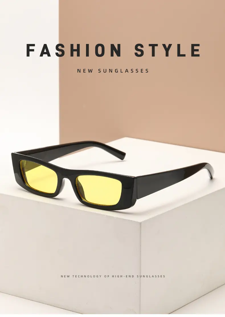 Men Anti-UV Sunglasses Black Yellow Lens European American Fashion — feature 3