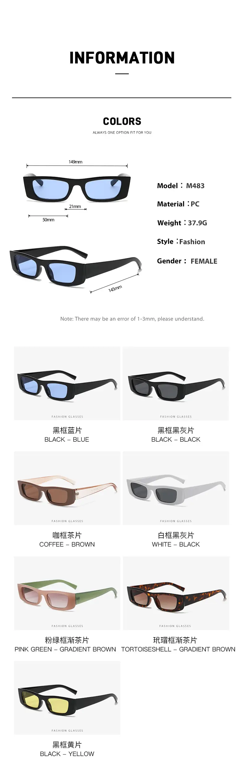 Men Anti-UV Sunglasses Black Yellow Lens European American Fashion — feature 8