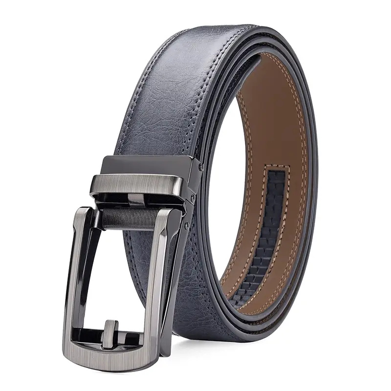 Men's Brown Leather Belt with Stainless Buckle β feature 4