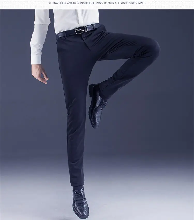Men Black Stretch Slim Fit Pants 28% Cotton 5% Nylon — feature 16