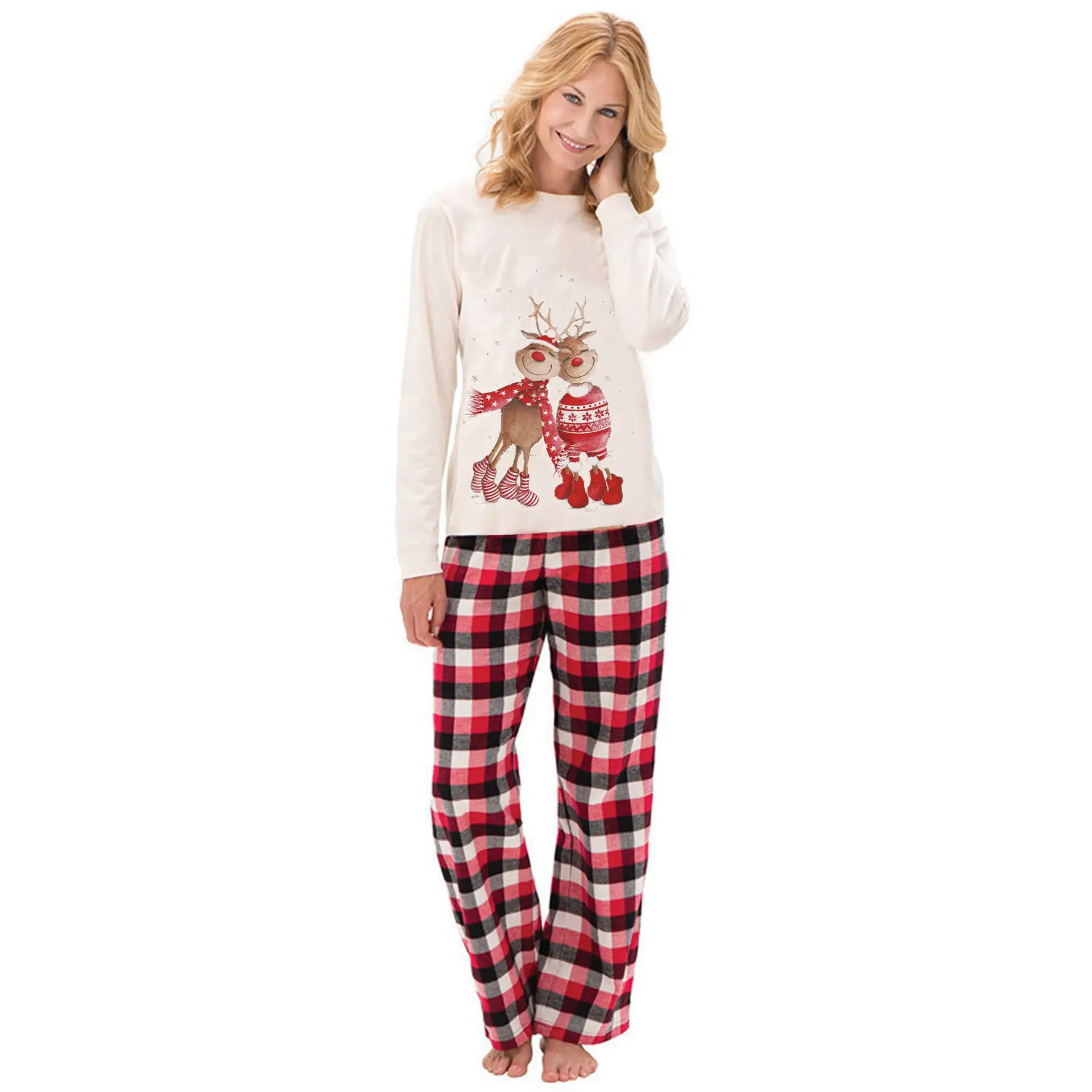 European American Christmas Elk Print Pajamas Suit Family Pajamas - Image 2