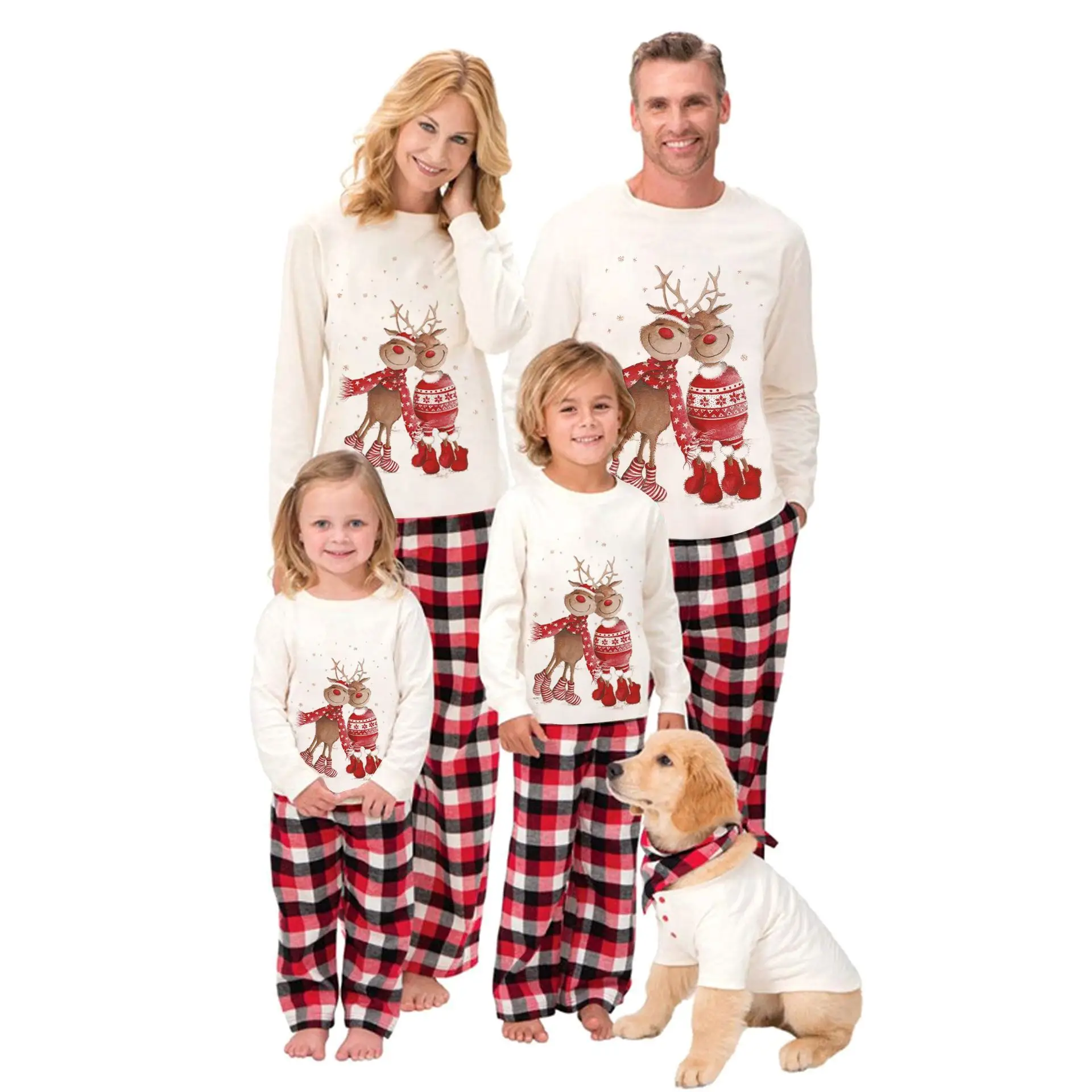 European American Christmas Elk Print Pajamas Suit Family Pajamas — feature 7